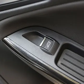 Paslanmaz Çelik Araba Pencere Kaldırma Trim Pencere Kaldırma Düğmeleri Decocation Çıkartmalar Ford Focus 3 için MK3 4 MK4 2012 - 2017 2