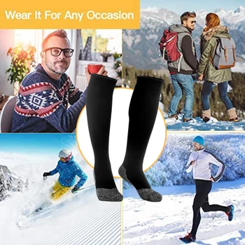 1 Çift ayak ısıtıcı Yumuşak rahat Erkek kadın Kayak tüp çorap ısı lifleri yalıtım 35 derece kayak kamp sırt çantası için 2