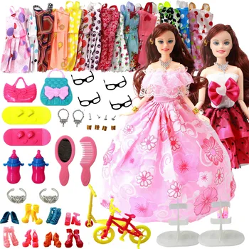 Prenses Bebek Moda Parti düğün elbisesi BJD Bebek Hareketli Ortak Vücut Klasik Oyuncaklar Barbie Kızlar için En İyi Hediye DIY Aksesuarları 2