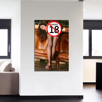 Güzel Kız Çorap Posteri Tuval Kumaş Kumaş Baskı Boyama Duvar sanat resmi Yatak Odası Ev Dekor İçin 2