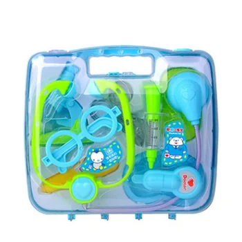 Yeni 5 Renkler 1 Takım Çocuk Oyuncakları Doktor Seti Bebek Bavulları Tıbbi Kiti Cosplay Hemşire İlaç Kutusu İle 14 Adet Stetoskop Hediye 2