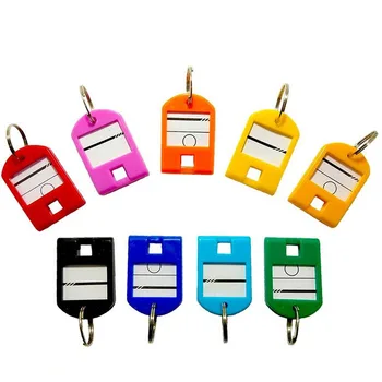 50 Adet Renkli Plastik Bagaj KİMLİK Çantası Etiket Anahtar Etiketleri Anahtarlık aksesuarları erkekler anahtarlık Yaratıcı Kızlar Anahtarlık 2