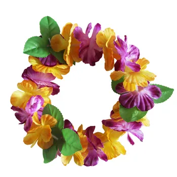 3 adet / takım Kalınlaşmış Hawaiian Leis Hula Dans Luau Parti, Çiçek Kolye Leis Parti Malzemeleri için İyilik Kutlamalar ve Dekor 2