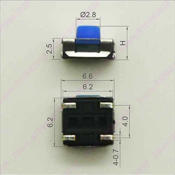 30 ADET 6. 2X6. 2mm H=3.1/3.5/4.3/5.0 mm Anlık Dokunsal Inceliğini Anahtarı Silikon Jel Push Button Kauçuk Kafa Anahtar Anahtarı 2