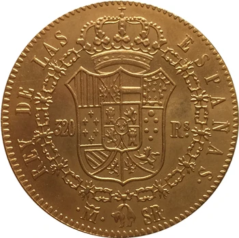 24 - K altın kaplama 1822 İspanya 320 Reales-Fernando VII paraları kopya 2