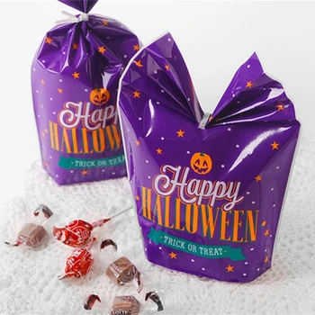 StoBag 50 adet Mutlu Cadılar Bayramı Partisi El Yapımı Şeker Kurabiye Paketleme Çantası Üst Açık Kurdele İle Çocuklar Favor Bisküvi Malzemeleri 2