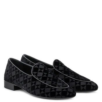 Qianruiti Marka Yeni Varış İngiliz tarzı tembel erkek ayakkabısı siyah mavi kadife moda erkekler rahat ayakkabılar 2