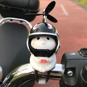 Kedi Kask Bambu Yusufçuk Araba Motosiklet Dış Dekorasyon için Kask ile Bisiklet sürüş donanımları Oto Aksesuarları Ücretsiz Kayış 2