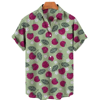 Yaz Çiçek erkek Rahat Gömlek Moda Hawaiian Baskı Kısa Kollu Plaj Tatil Çiçek Sokak Giyim 2