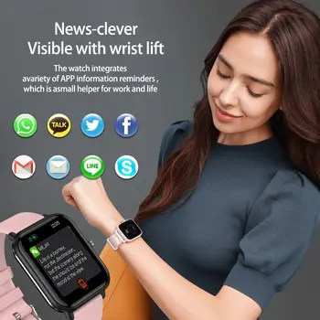 Android için Mi Samsung akıllı izle Kadın erkek Q9 Pro Spor Saat Kan Basıncı 1.7 Tam Dokunmatik Ip68 Su Geçirmez Smartwatch 2022 2