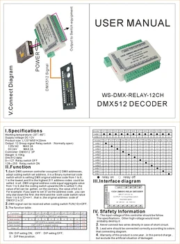 12CH DMX 512 RÖLE LED Denetleyici 12 kanal çıkış Dekoder Anahtarı DMX-RELAY-12CH 2