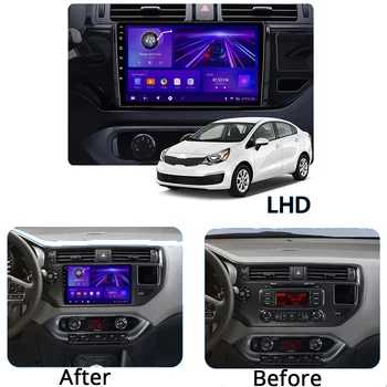 Android 10 2 Din KIA Rıo İçin K3 2011-2014 Araba Radyo Multimedya Video Oynatıcı GPS Navigasyon Stereo Otomatik Ses 4G Carplay Hoparlörler 2