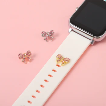 Silikon Kordonlu Saat Takılar İwatch için Sevimli Karikatür Yay-düğüm Tavşan Takılar apple saat bandı Takı Askısı Takılar Aksesuarları 2