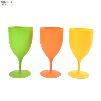 6 adet / takım Buzlu Plastik şarap bardakları Kokteyl şampanya kadehi Bar Partisi için Rastgele Renk 2