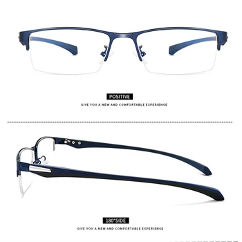 ERKEKLER Titanyum Alaşımlı Anti mavi ışın / ışık gözlük, yarım çerçeve ış küresel olmayan 12 katmanlı kaplamalı lensler gözlük A071 2