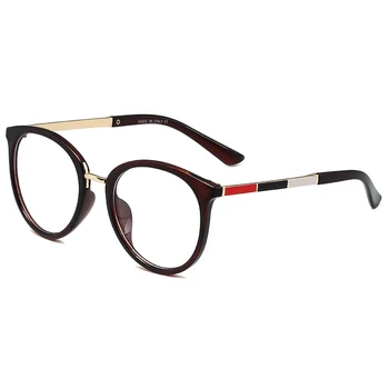 Yeni Stil Yuvarlak Çerçeve Gözlük Kadın 2021 Lüks Marka Tasarımcısı Moda Erkek Gözlük Bayanlar Temizle Düz Ayna 2