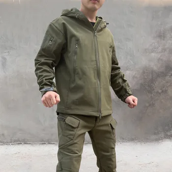 Askeri Taktik Ceket erkek Giyim Takım Elbise Rüzgarlık Ceket Hoodie Spor Çok Cep Kış Ceket Polar Savaş Seti 2