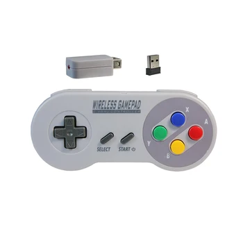 Kablosuz Gamepad 2.4 GHZ Joypad joystick denetleyicisi için SNES Süper Nintendo Klasik MİNİ Konsol Uzaktan Aksesuarları 2