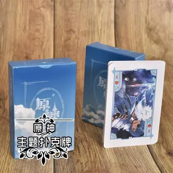 Anime Oyunu Genshin Darbe 54 Adet Oyun Kartı Cosplay Qiqi Klee Xiao Havalandırma oyun kartı Poker Kartı Dekompresyon Sevinç Prop 2