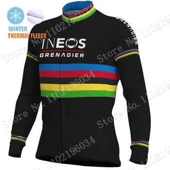 2023 INEOS Grenadier Takımı Kış Bisiklet Jersey Uzun Kollu Erkek Giyim Yarış Yol Bisikleti Gömlek Bisiklet Üstleri MTB Üniforma Maillot 2