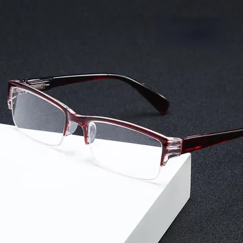 Moda Kırpma okuma gözlüğü Bahar Bacak Yüksek Çözünürlüklü Erkekler ve Kadınlar Yarım Çerçeve okuma gözlüğü 2