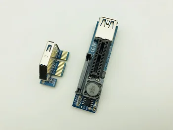 PCI-E Genişletici PCI E 1X ila 1X Yükseltici USB 3.0 Kablosu SATA Güç Çalışma Anakart için PCI-E x1 Yuvası Bitcoin Madenci Antminer Madencilik 2