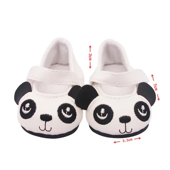 Bebek Ayakkabıları Giysileri Sevimli Panda El Yapımı Çizmeler 7cm Ayakkabı 18 İnç Amerikan ve 43cm Bebek Yeni Doğan Bebek Aksesuarları Girl'toy DIY 2