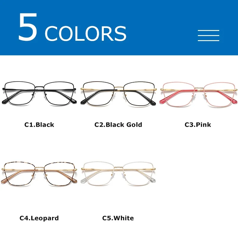 2023 Kedi Gözü Anti mavi ışık Gözlük Kadın Moda Metal Okuma Gözlük Çerçevesi Bayanlar parlama Önleyici Bilgisayar Gözlük Kadın UV400 Görüntü 4