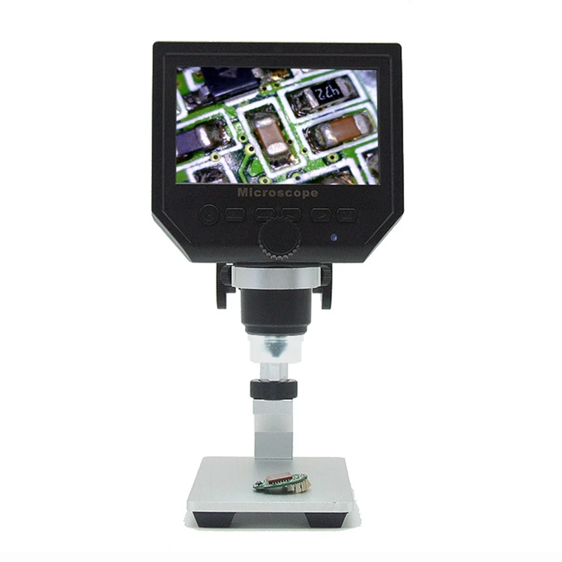 USB Dijital Mikroskop Alüminyum Alaşımlı Stent İle 600X3. 6 MP 4.3 İnç yüksek çözünürlüklü lcd ekran için pcb anakart Tamir Görüntü 2