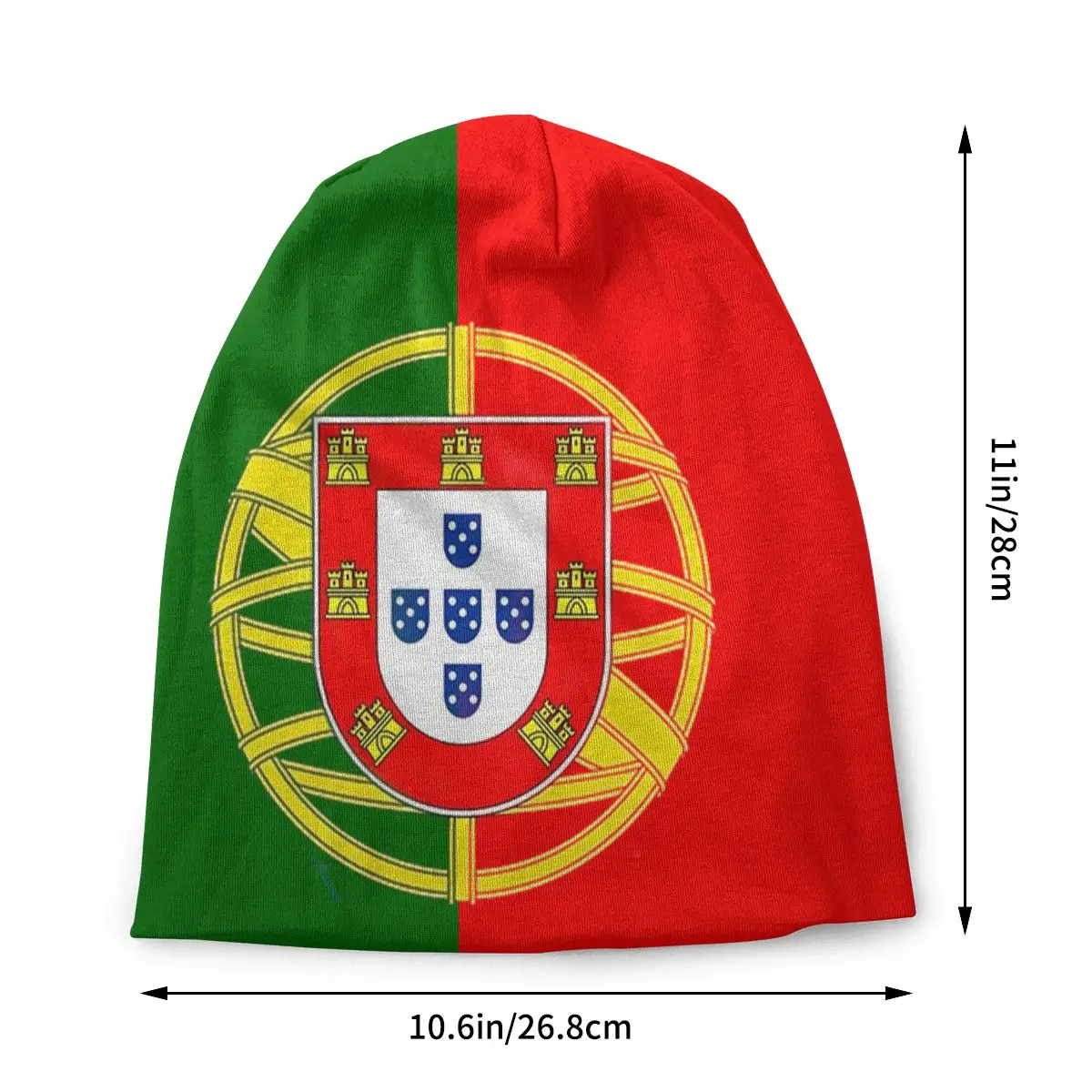 Portekiz bayrağı Skullies Beanies Portekiz Bayrağı Şapka Moda Açık Unisex Kapaklar Yetişkin Bahar Sıcak Çift kullanımlı Kaput Örgü Şapka Görüntü 1
