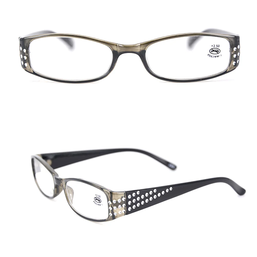 4 Paket okuma gözlüğü bayanlar için küçük dikdörtgen ışık çerçevesi, Moda kadın presbiyopik gözlük 1.0 1.5 2.0 2.5 3.0 3.5 Görüntü 1