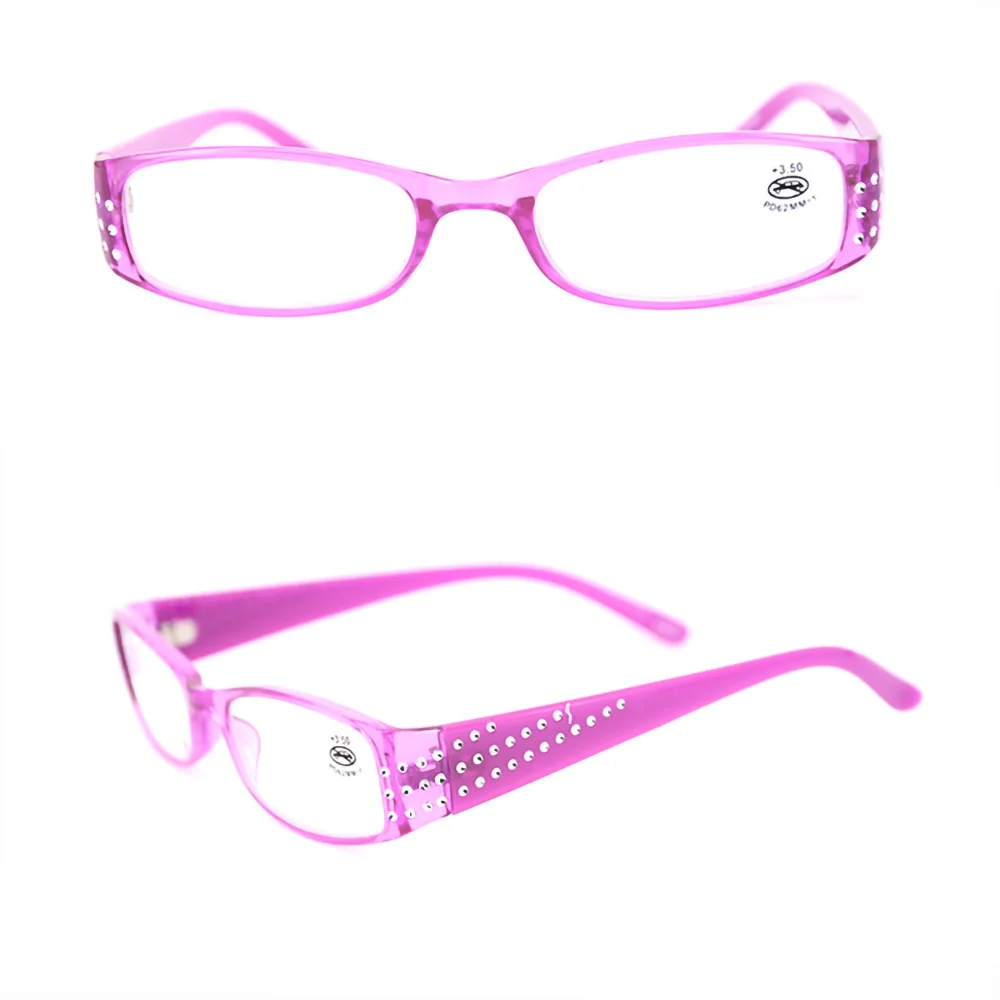 4 Paket okuma gözlüğü bayanlar için küçük dikdörtgen ışık çerçevesi, Moda kadın presbiyopik gözlük 1.0 1.5 2.0 2.5 3.0 3.5 Görüntü 3