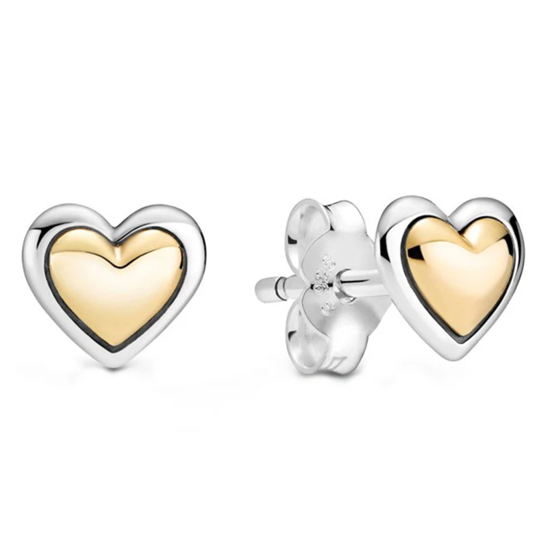 2021 Yeni anneler Günü Koleksiyonu 100 %925 Gümüş Altın Kubbe Kalp Kolye Seti, Küpe, Yüzük, moda Dıy Takı Kızlar Görüntü 4