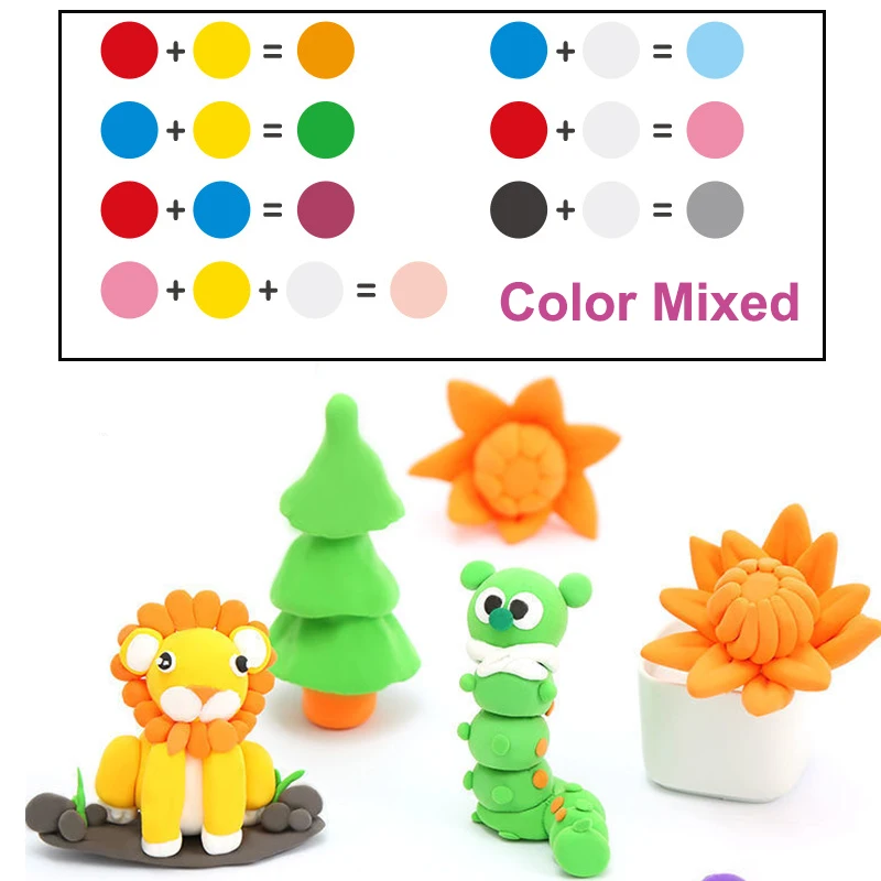 36 Renk Sihirli Modelleme Kil DIY Hava Kuru Kil Araçları ile En İyi Hediye olarak çocuk oyuncakları Çocuklar için Erkek ve Kız Hediyeler Görüntü 4