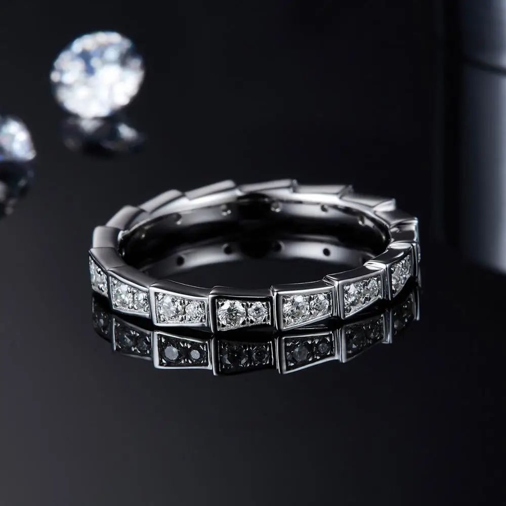 GEM'S BALE 925 Ayar Gümüş Moissanite Elmas Parmak Yüzük Kadınlar için Düğün Band Nişan Bildirimi Takı Görüntü 3