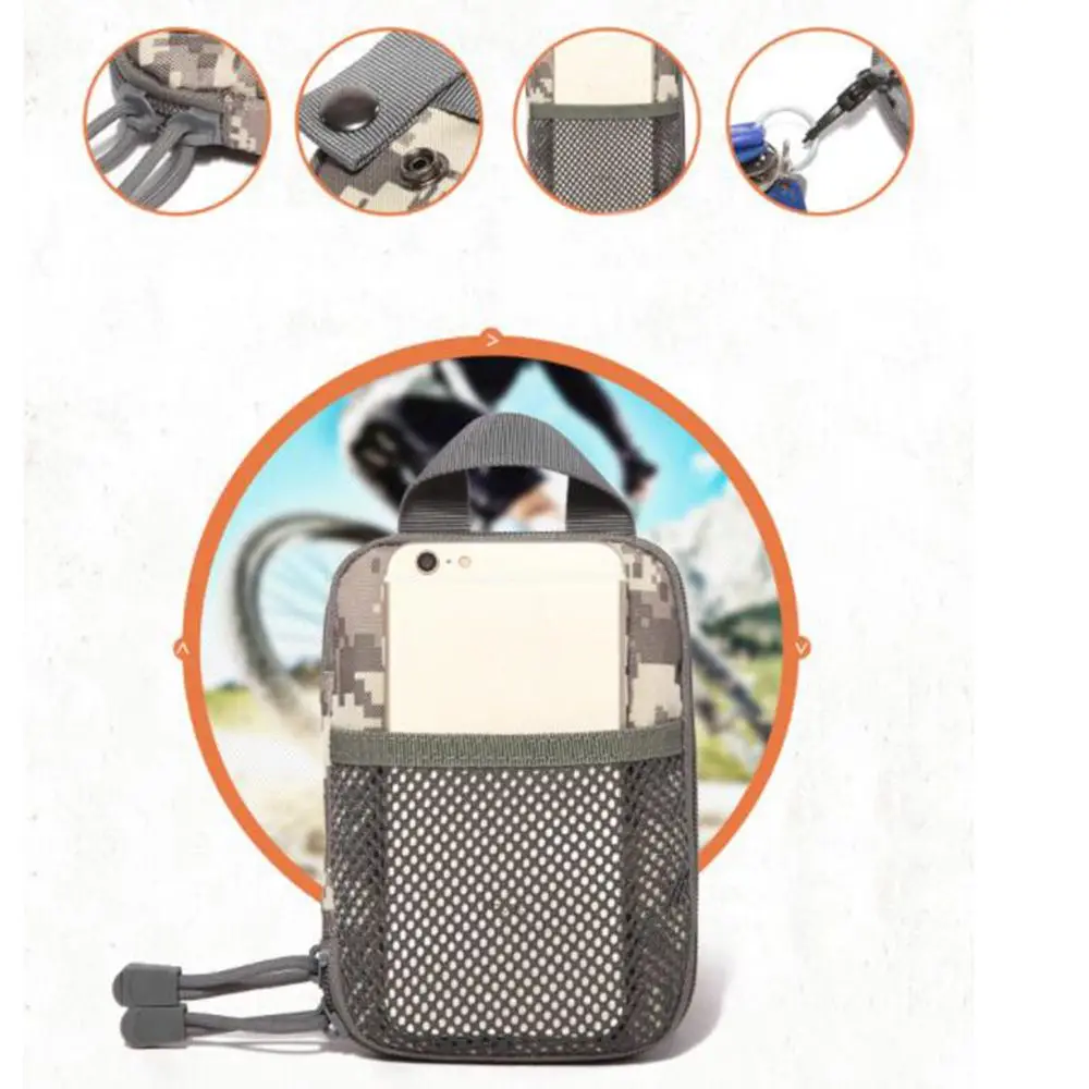 600D Naylon Taktik Çanta Açık Molle Askeri Bel fanny paketi Cep Telefonu Kılıfı Kemer Bel av çanta EDC takım çantası Gadget Görüntü 3