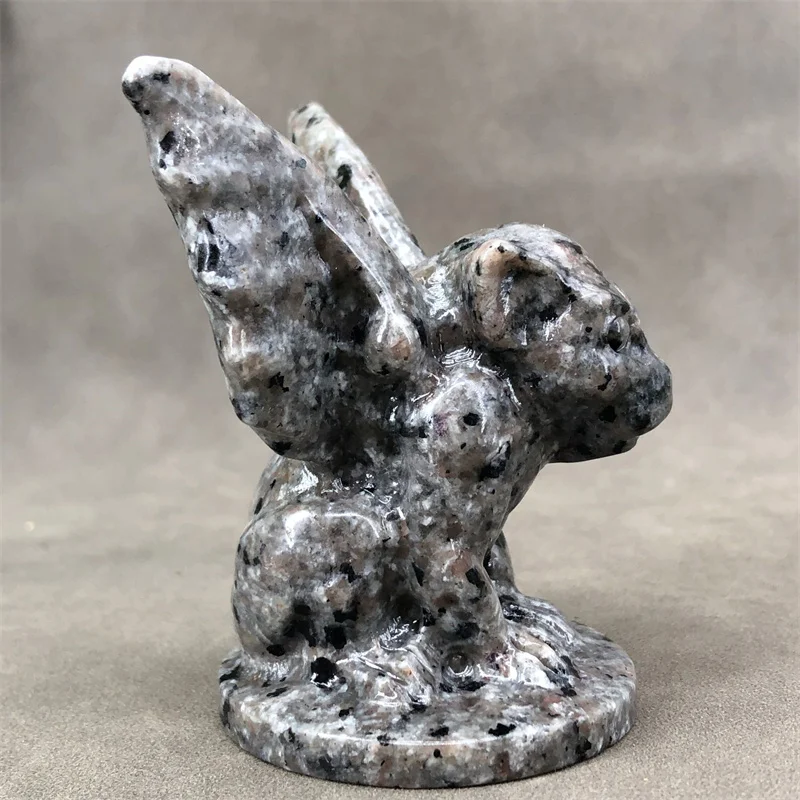 Doğal Yooperlite Gargoyle Karikatür El Oyma Kristal Cilalı Kuvars şifa Taşları Taşlar Ev DIY Süslemeleri İçin Görüntü 2