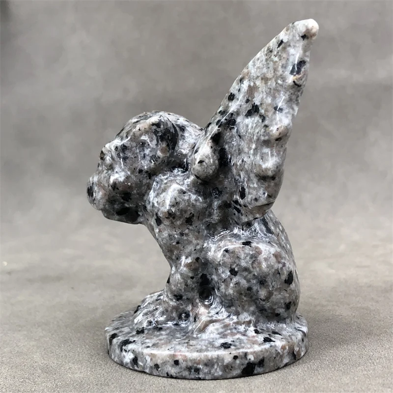 Doğal Yooperlite Gargoyle Karikatür El Oyma Kristal Cilalı Kuvars şifa Taşları Taşlar Ev DIY Süslemeleri İçin Görüntü 5