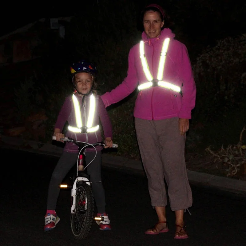 Vurgulamak Yansıtıcı Sapanlar Yelek Gece Koşu Sürme Giyim Ayarlanabilir Güvenlik Ceket Yelek Elastik Bant Yetişkinler İçin Görüntü 4