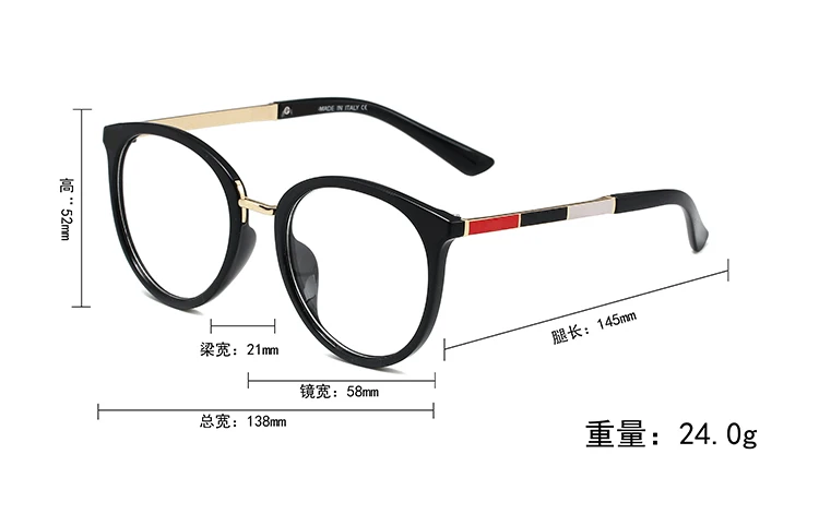Yeni Stil Yuvarlak Çerçeve Gözlük Kadın 2021 Lüks Marka Tasarımcısı Moda Erkek Gözlük Bayanlar Temizle Düz Ayna Görüntü 3