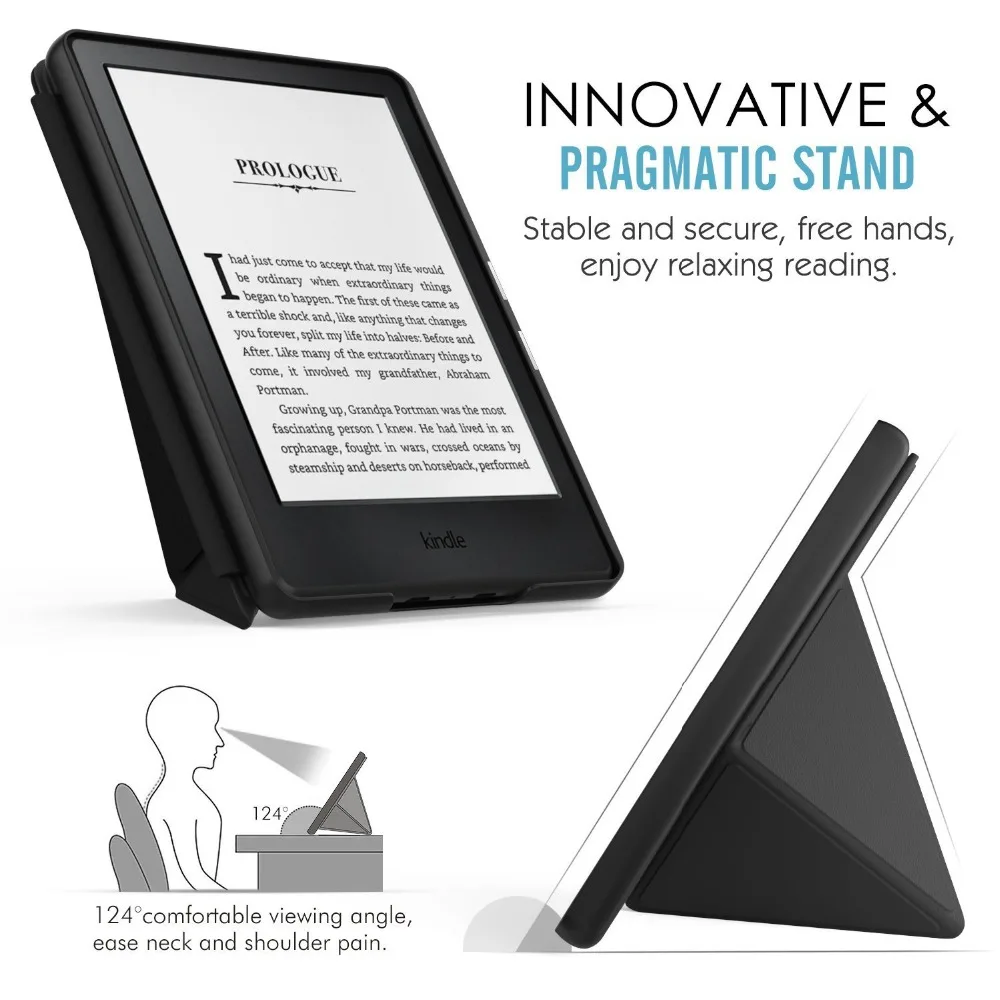 Kindle Paperwhite İçin Kılıf standı 1 2 3 PU Deri Akıllı Kapak Kindle E-kitap İçin DP75SDI Tablet Koruyucu Kabuk Katlanır Braketi Görüntü 4