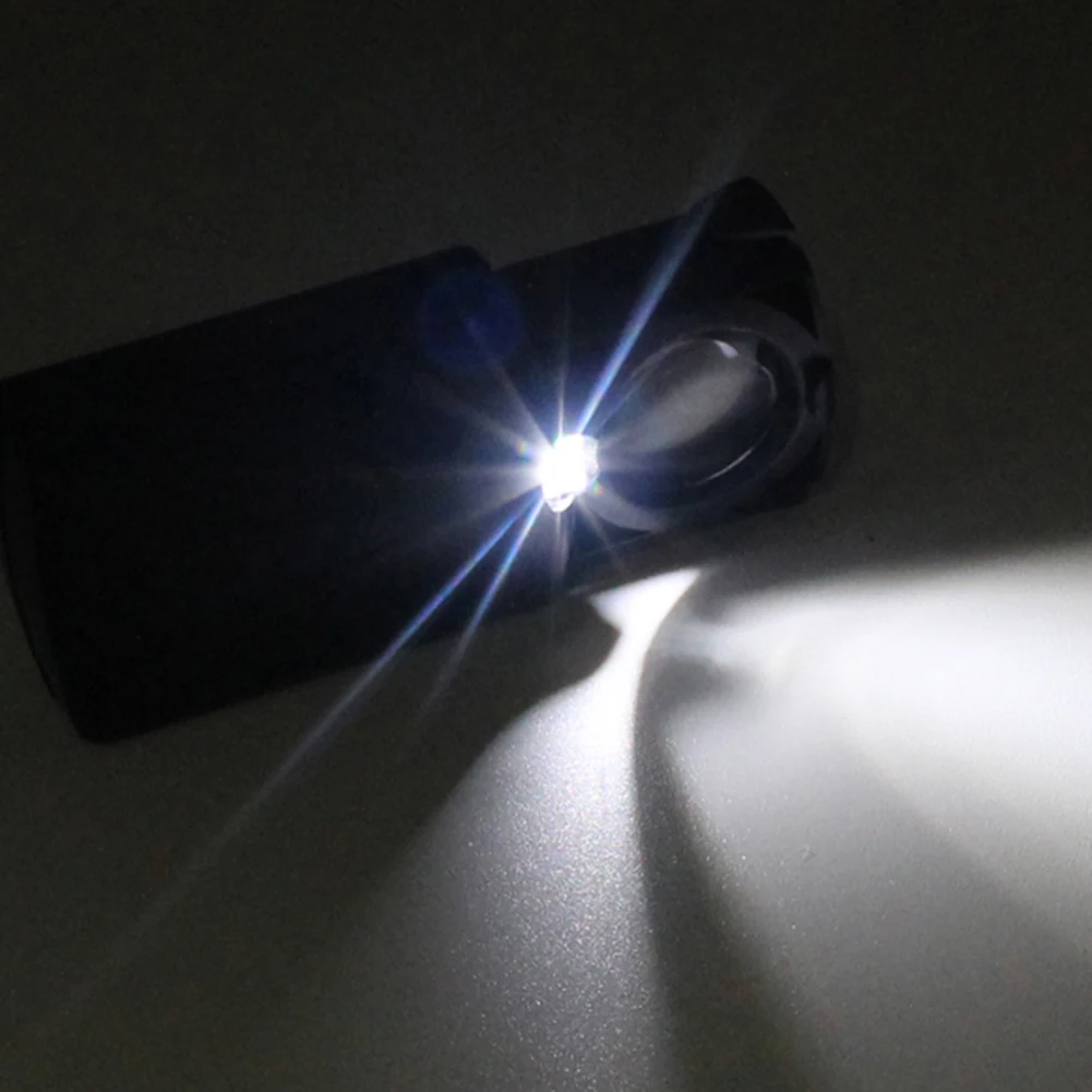 45x Taşınabilir Cam Büyüteç Mini Cep Katlanır Büyüteç Döngü Takı Tanımlama Aracı Optik Lens Aracı LED Görüntü 3