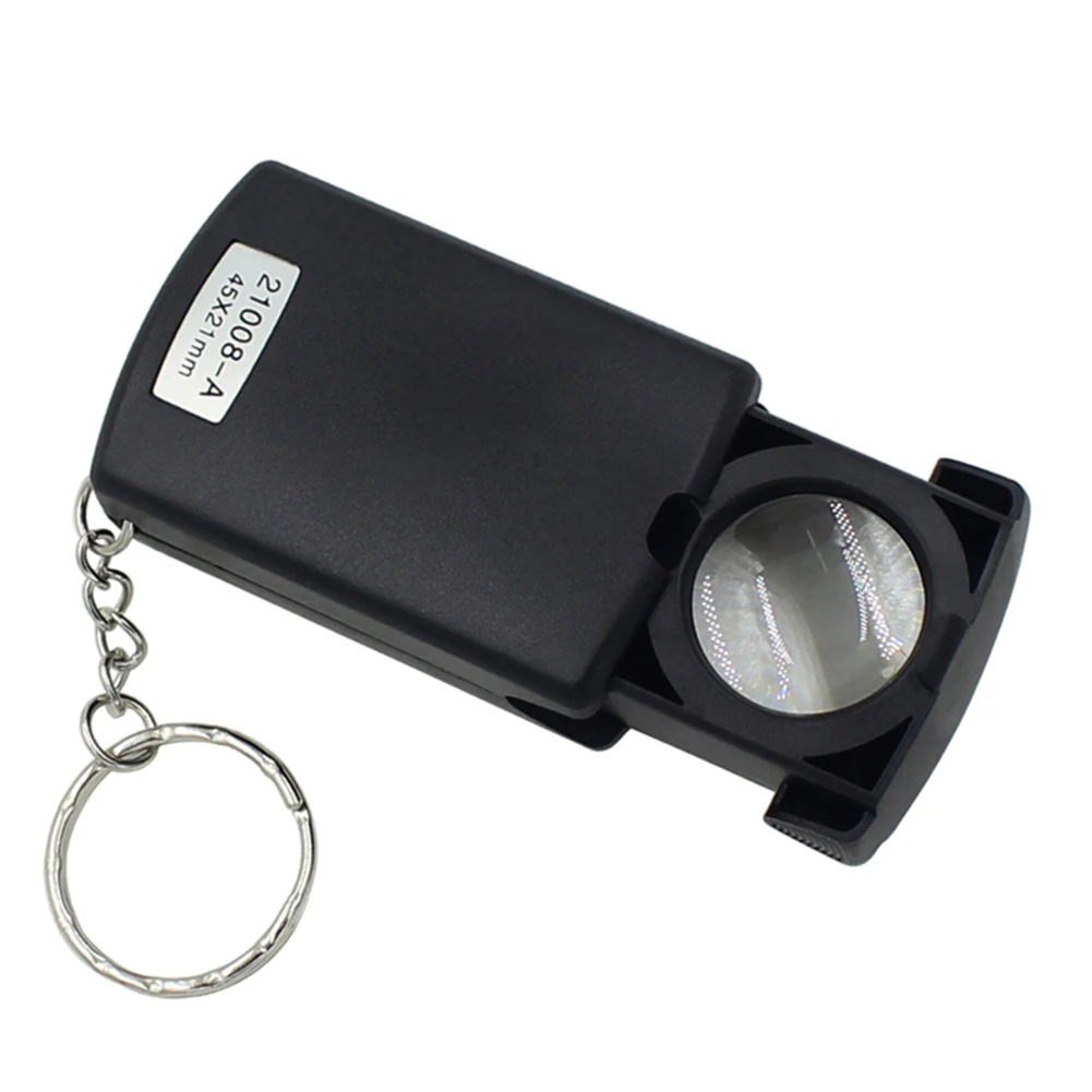 45x Taşınabilir Cam Büyüteç Mini Cep Katlanır Büyüteç Döngü Takı Tanımlama Aracı Optik Lens Aracı LED Görüntü 5