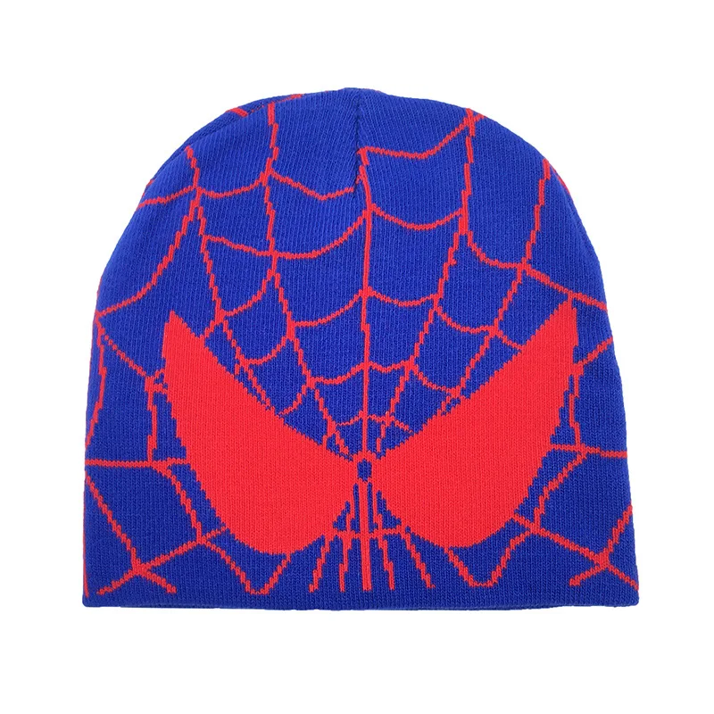Sıcak Satış Kış örgü şapkalar Şapka Erkekler için Marvel Anime Karakter Örümcek Adam Cosplay Örgü Erkekler ve Kadınlar Sıcak Şapka Hediye Görüntü 4