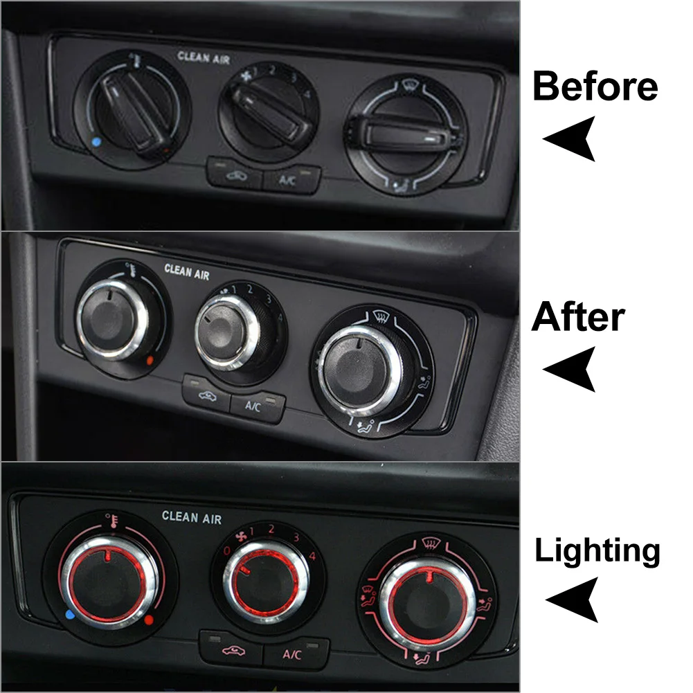 Araba klima ısı kontrol düğmesi A/C anahtarı 3 Adet VW POLO için 9N 9N3 6R 2004 2005 2006 2007 2008 2009 2010 2011 2012 2013 Görüntü 5