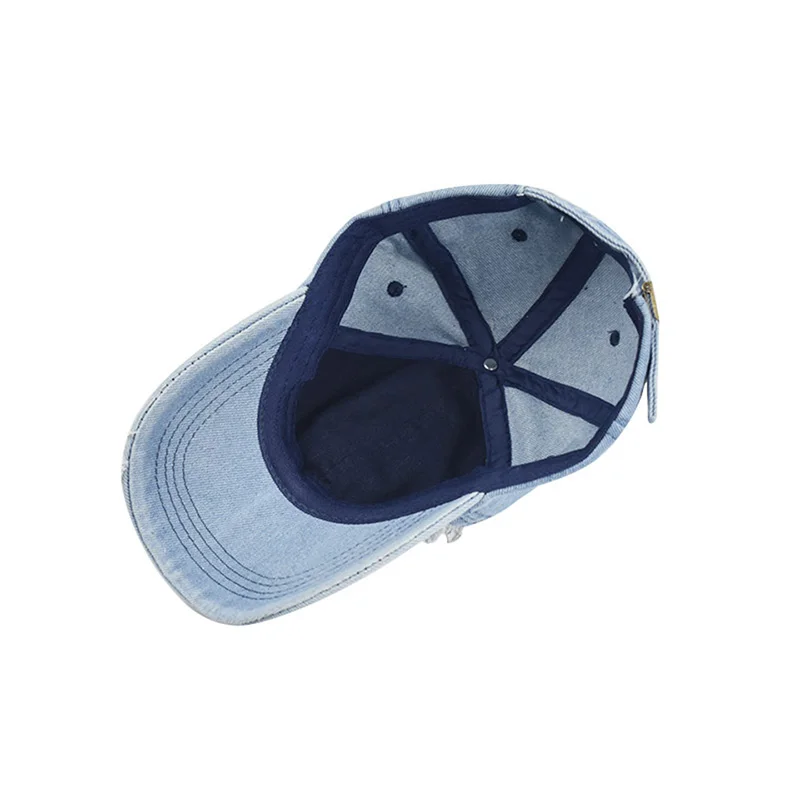 FS 2020 Yaz Delik Yıpranmış Denim Kap Erkekler Kadınlar İçin Beyzbol Kapaklar Vizör Streetwear Snapback Şapka Hip Hop Kemik Görüntü 4
