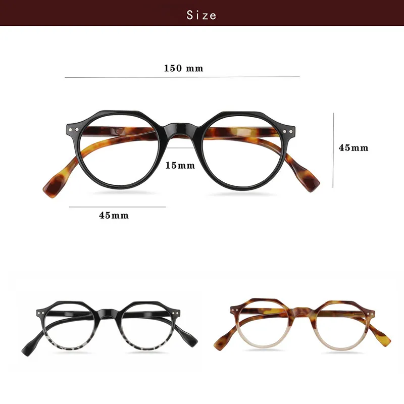 seemfly Leopar Kadın okuma gözlüğü kadın yuvarlak Gözlük 100 Derece mavi ışık dekoratif bilgisayar gözlükleri gözlük + 200 + 350 Görüntü 4