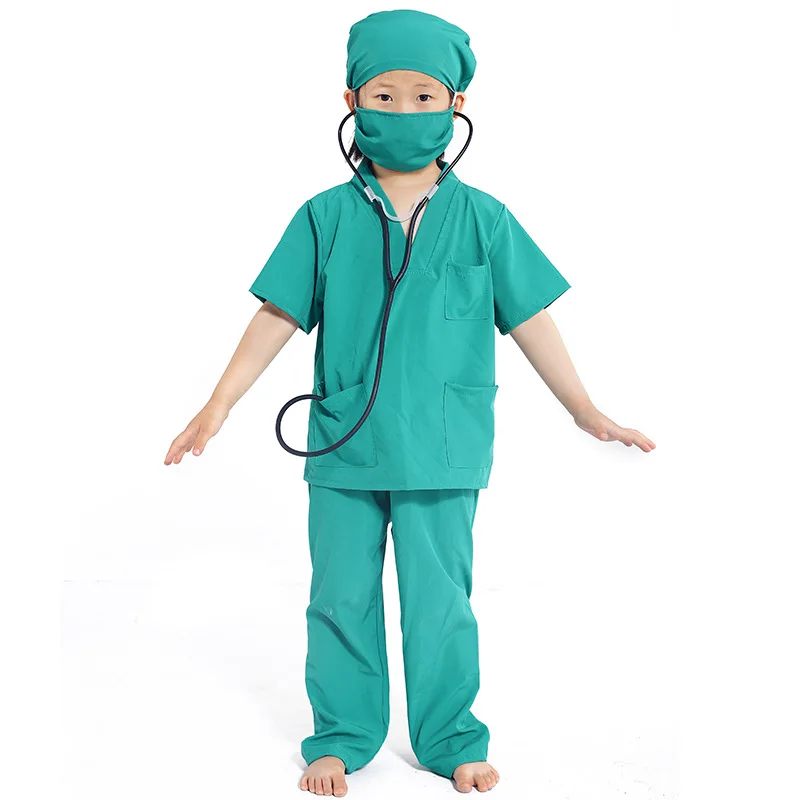 Çocuklar Cerrah Doktor Hemşire Gömlek Pantolon Ceket Takım Elbise Erkek Kız Cadılar Bayramı Cosplay Kostümleri Çocuk Parti Rol Oynayan Elbise Outfi Görüntü 1