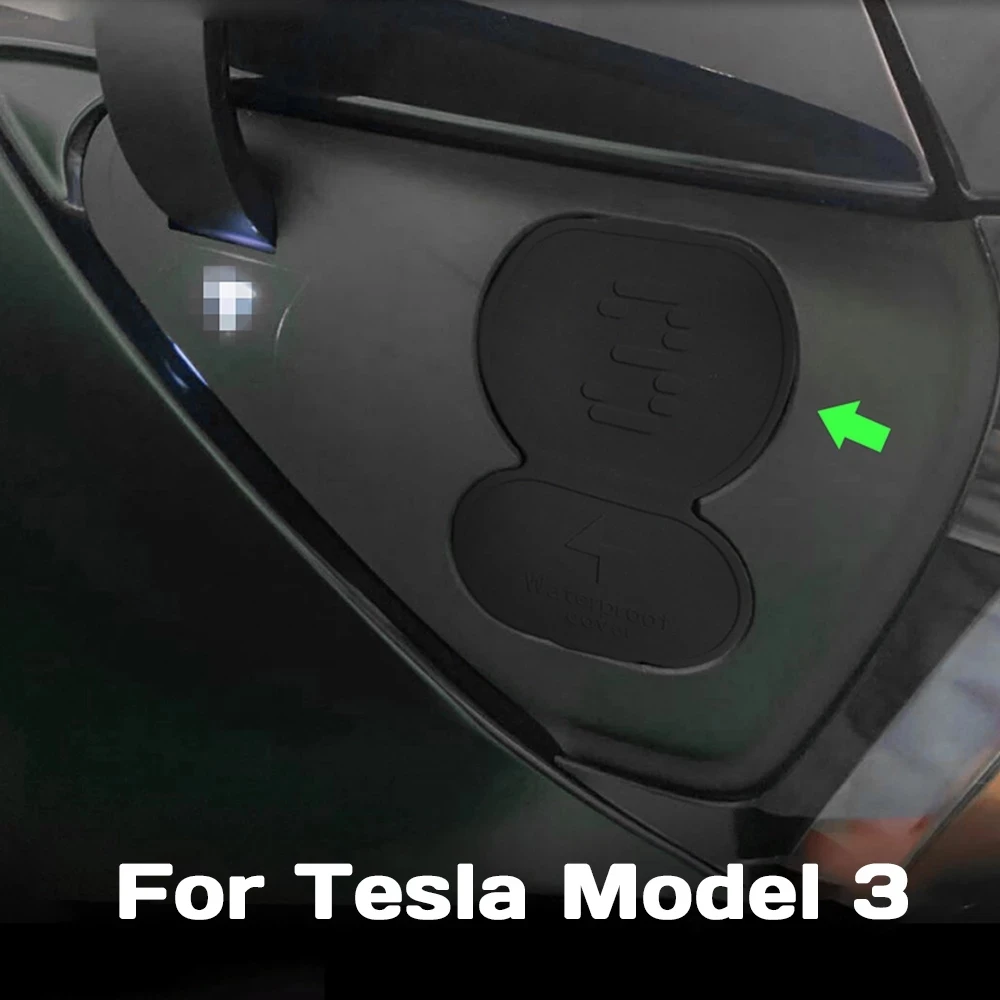 2021 Yeni Tesla Modeli 3 Araba şarj portu Koruma Su Geçirmez Toz Fişi Koruyucu Kapak CCS AB Tak Aksesuarları Görüntü 4