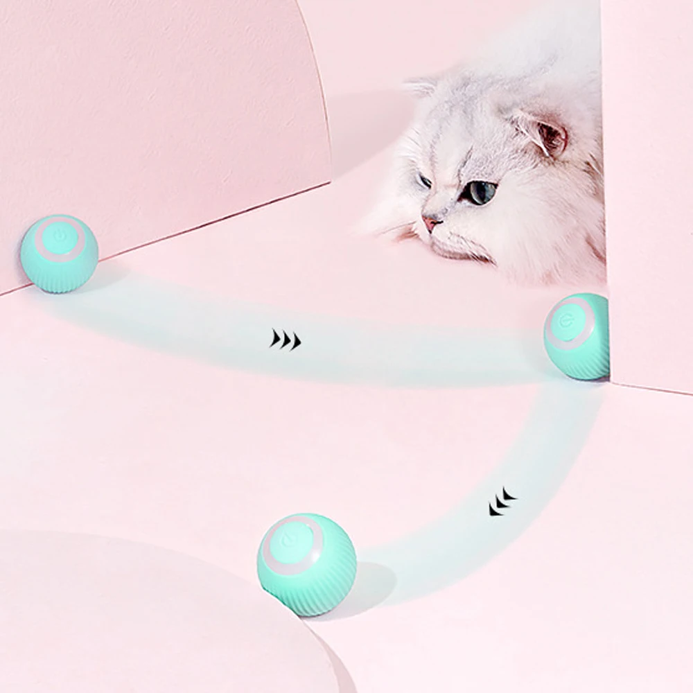 Akıllı Oyuncak Kediler için Kapalı Oyun Otomatik Haddeleme Topu Elektrikli Kedi Oyuncak İnteraktif Kediler için Eğitim Kendinden hareketli Yavru Oyuncaklar Görüntü 1
